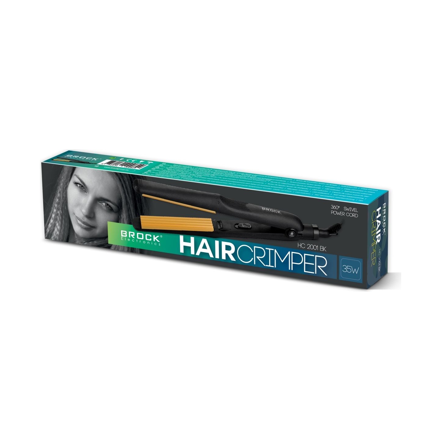 Brock HC 2001 BK Ceramic Hair Crimper 25W, Black