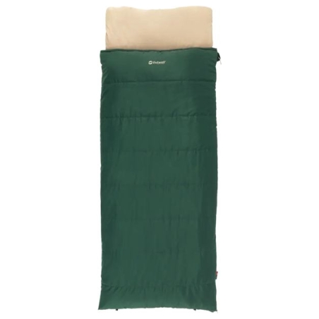 Outwell Contour Prime Green | Sleeping Bag | 220 x 85 cm | -13 to 16 °C | 2-way L-shape open-end with auto lock