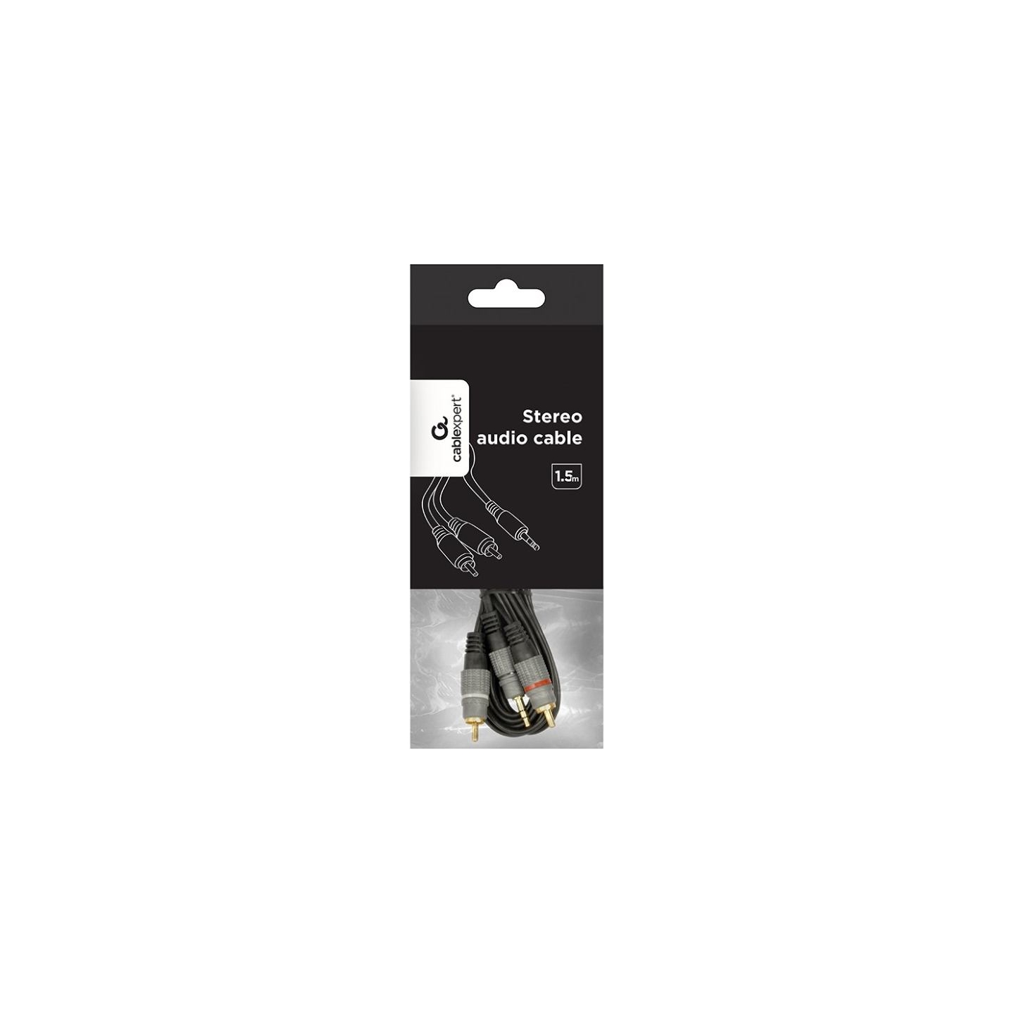Cablexpert 3.5 mm stereo plug to 2xRCA plugs, gold-plated connectors, 1.5 | CCA-352-1.5M