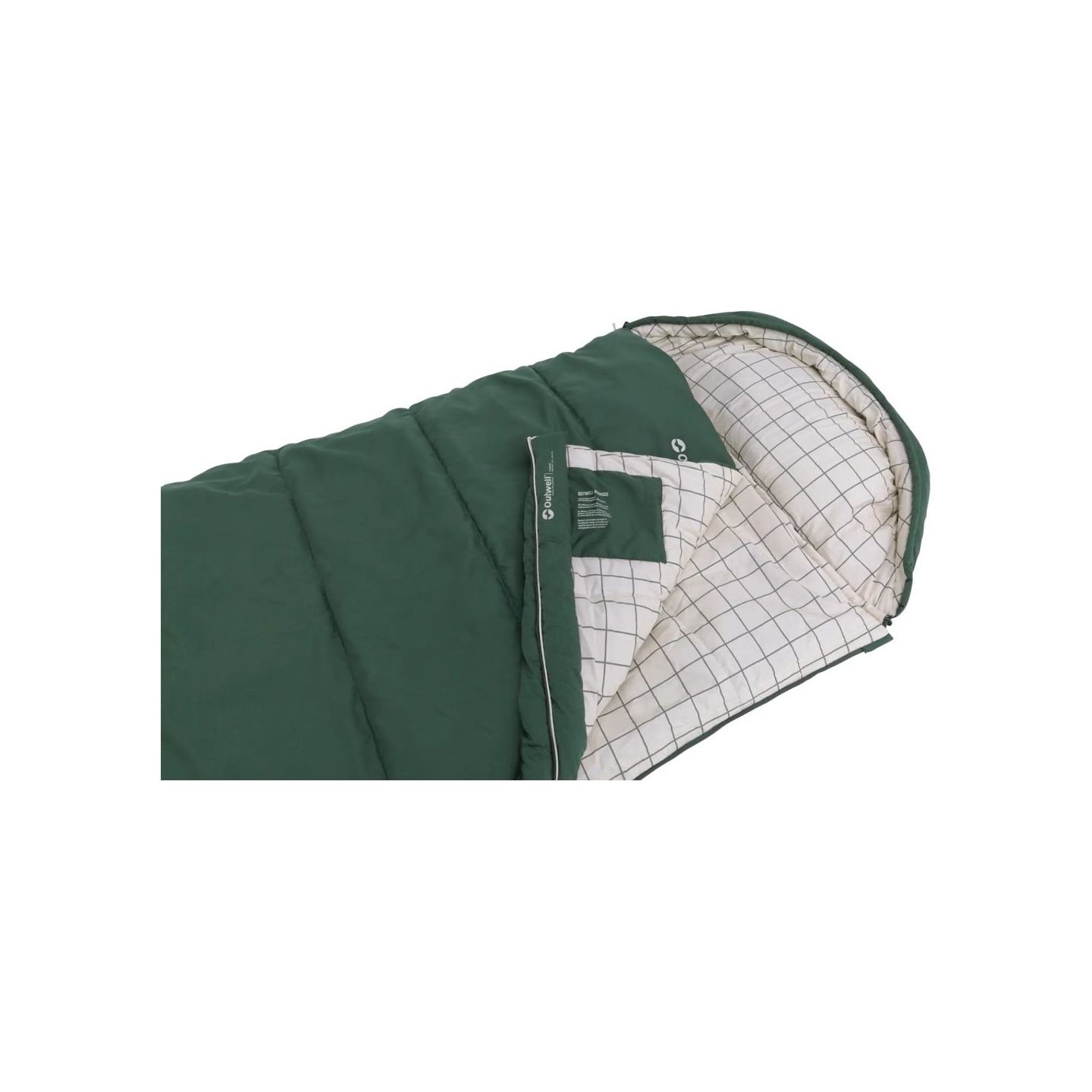 Outwell Camper Prime Green | Sleeping Bag | 235 x 90 cm | -15 to 5 °C | Right Zipper
