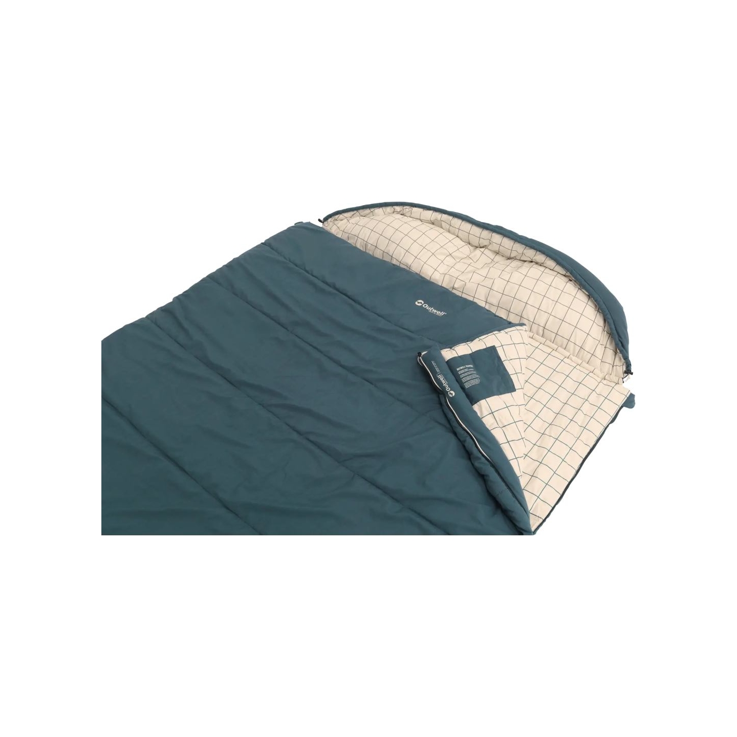 Outwell Camper Lux Double Blue | Sleeping Bag | 235 x 150 cm | -16 to 5 °C | Both Side Zipper
