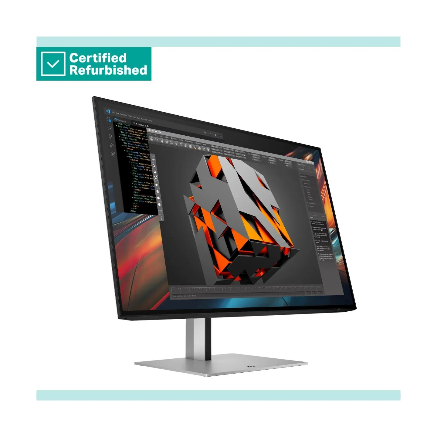 HP RENEW SILVER HP 724pu Series 7 Pro WUXGA Charging Monitor - 24" 1920x1200 WUXGA 350-nit 100Hz AG, IPS, USB-C(100W)/HDMI/Displ