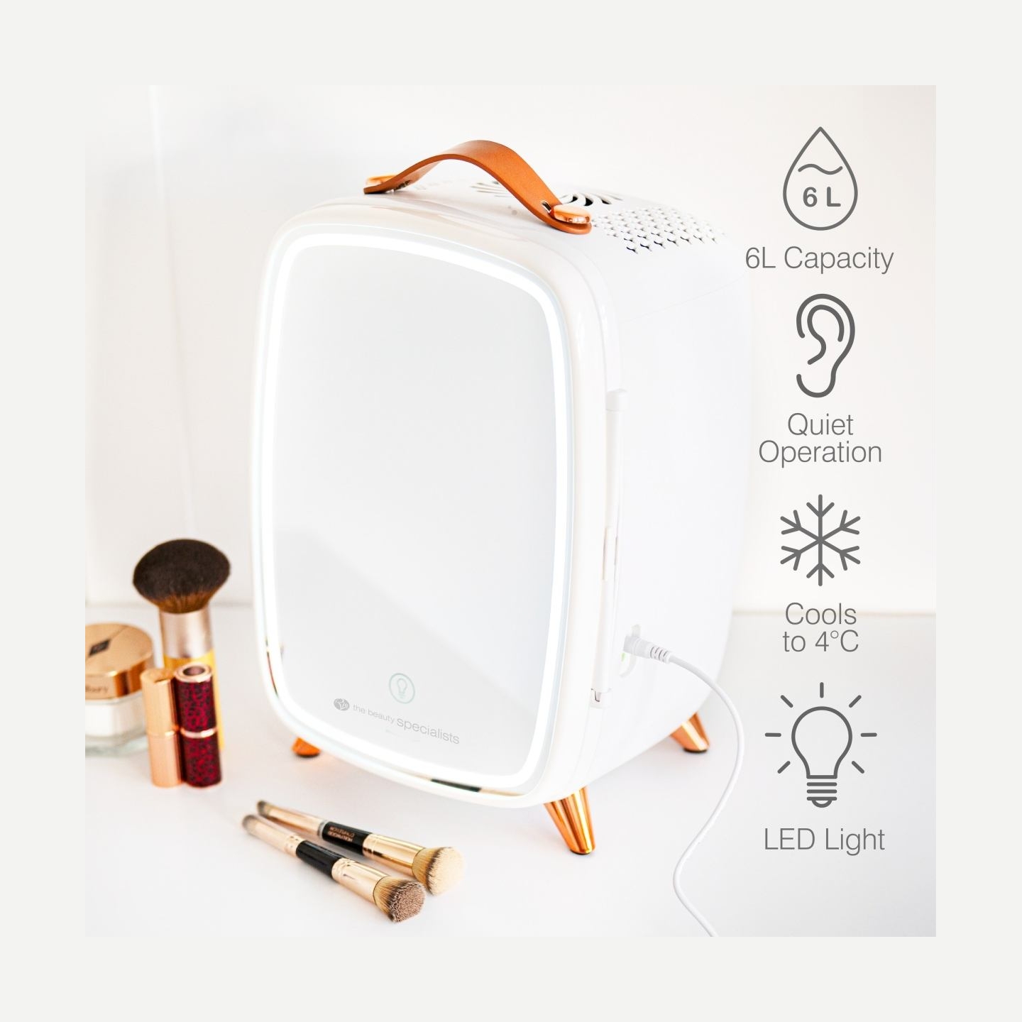 RIO FRBM-EU/1,0 6L Beauty Skincare Fridge Whit Mirror