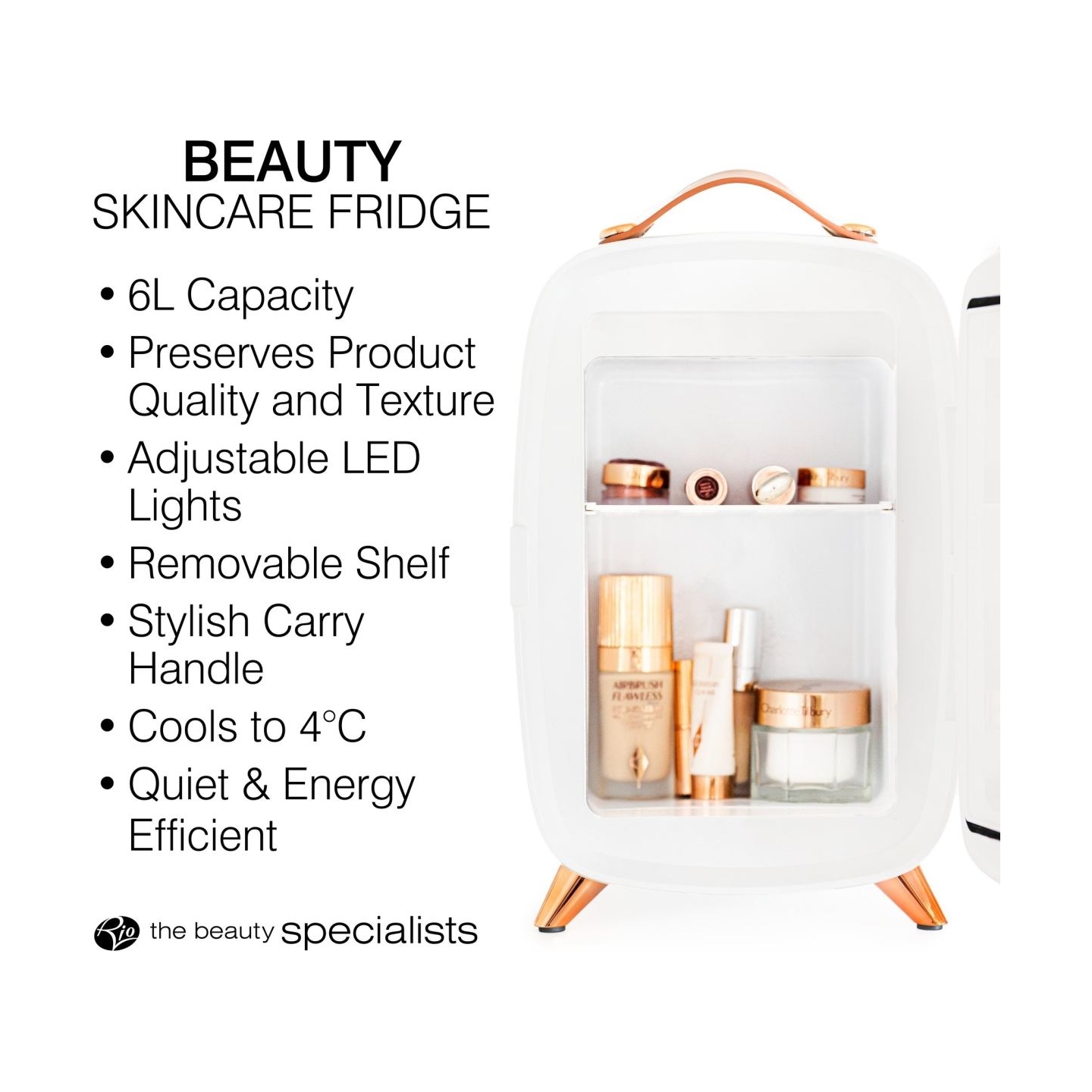 RIO FRBM-EU/1,0 6L Beauty Skincare Fridge Whit Mirror