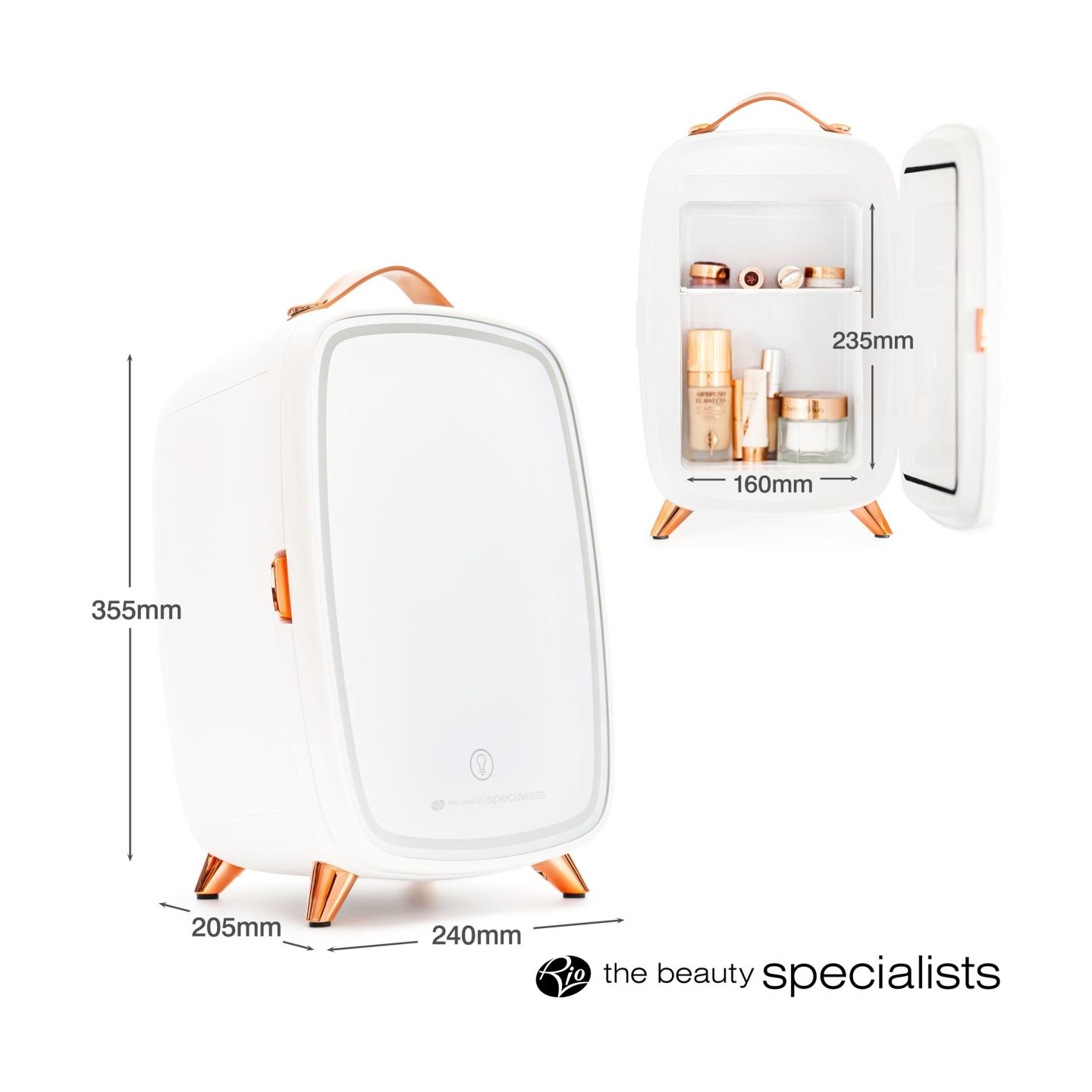 RIO FRBM-EU/1,0 6L Beauty Skincare Fridge Whit Mirror