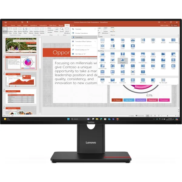 Lenovo Monitor ThinkVision T27-40 Black (27 ") / 64A5MAT6EU