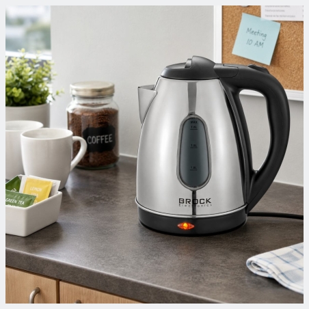Brock WK 0601 SS Electricl Kettle 1,8L 1500W, Black/Steel