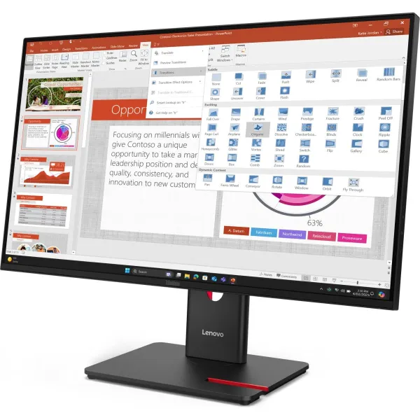 Lenovo Monitor  ThinkVision T27-40 Black (27 ") / 64A5MAT6EU