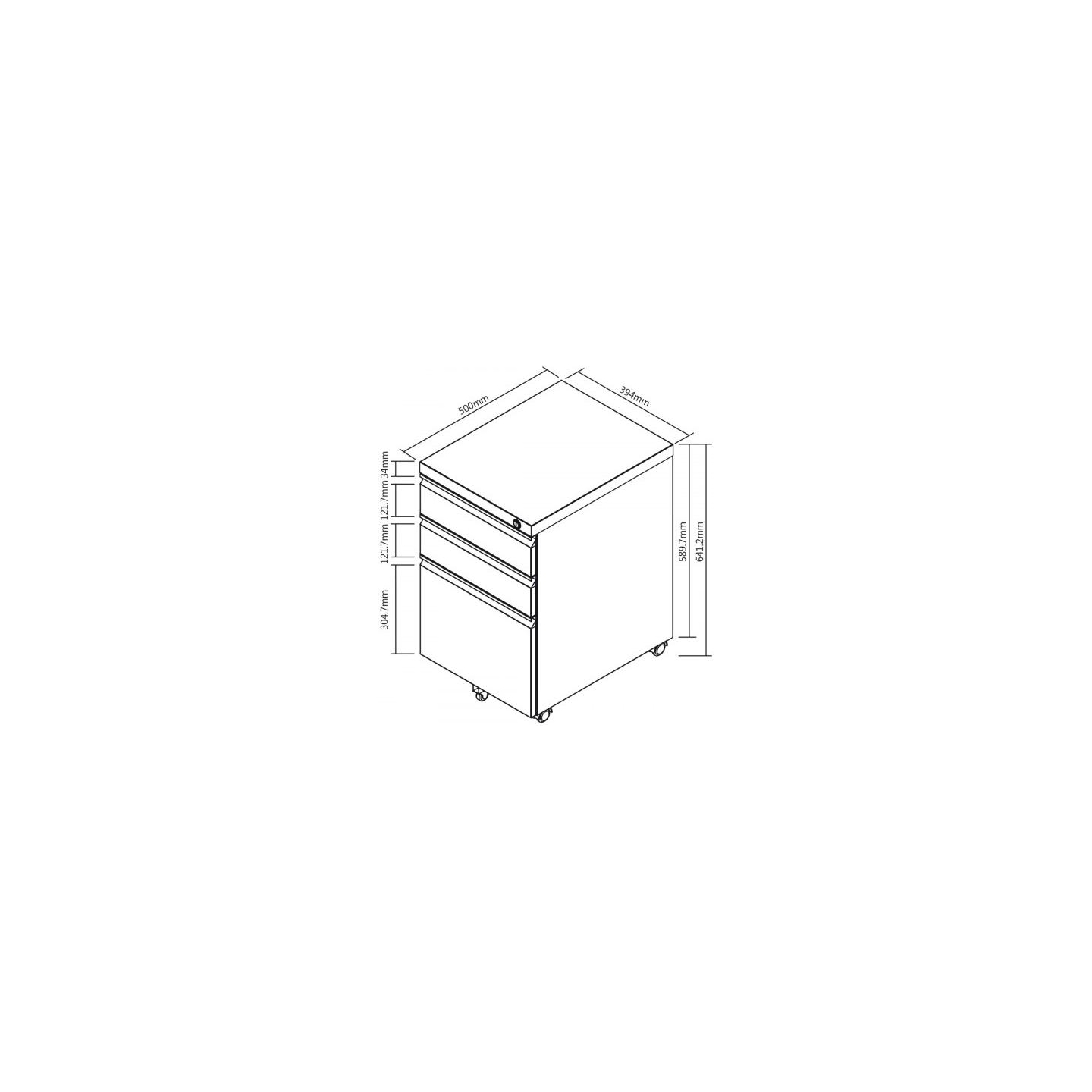 Maclean Mobile Cabinet Under Desk MC-850