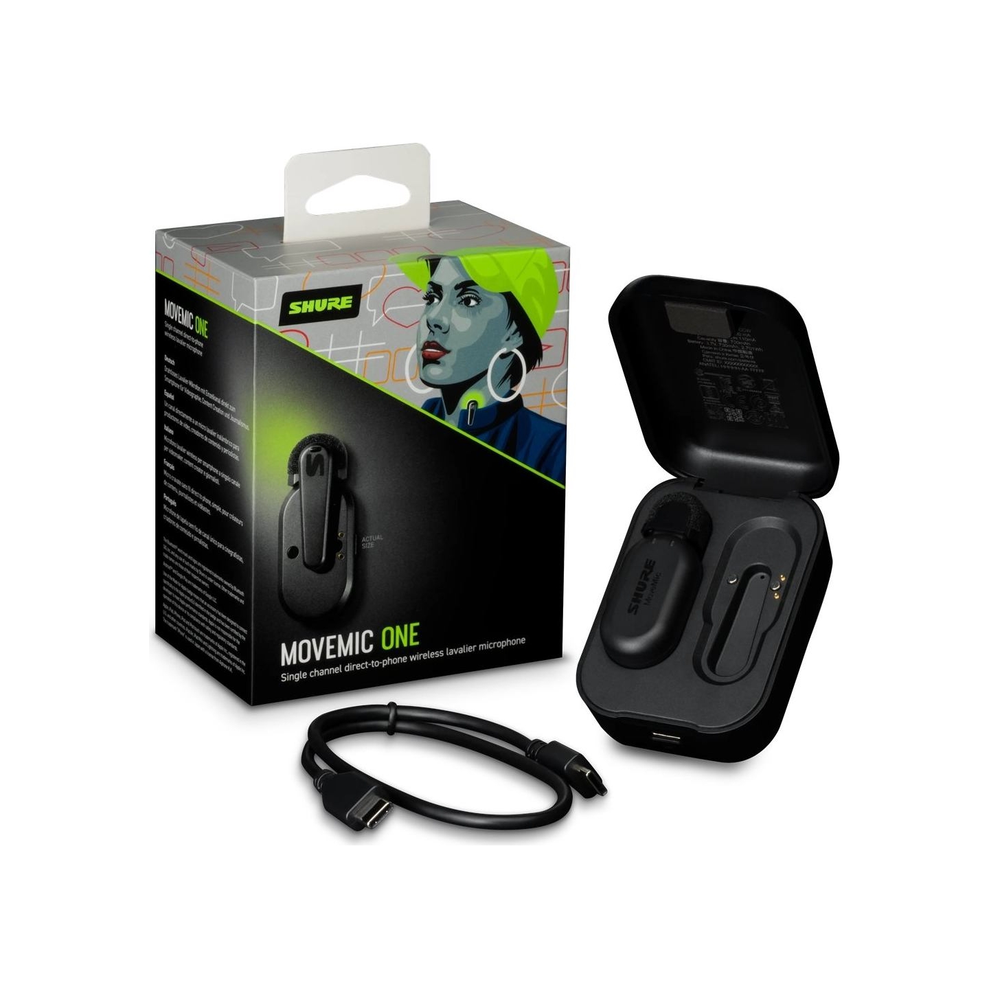 Shure | Microphone only, charge case not included | AMV-LAV-Z6 | Black