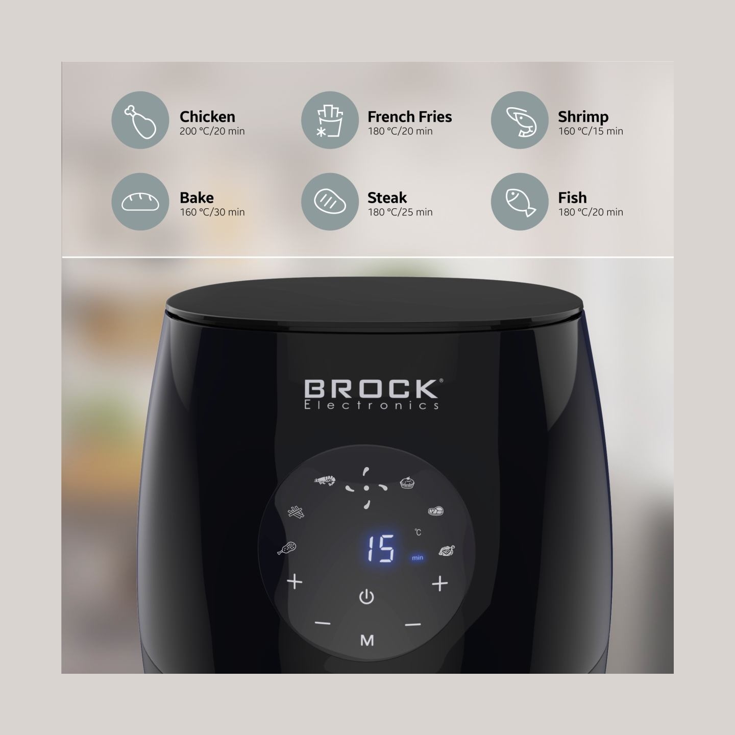 Brock AFD 3502 BK Air Fryer 3,5L 1200W, Black