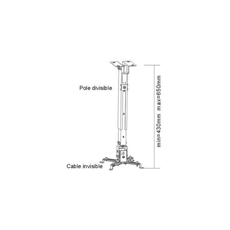 Sunne | Projector Ceiling mount | PRO02S | Tilt, Swivel | Maximum weight (capacity) 20 kg | Silver