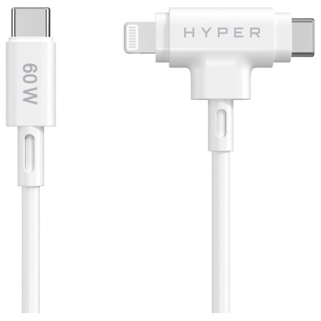 Hyper | HyperJuice Silicone USB-C to USB-C and Lightning Hybrid 60W Cable