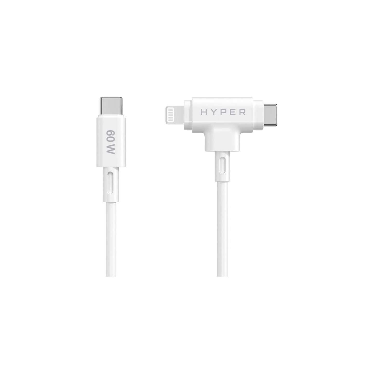 Hyper | HyperJuice Silicone USB-C to USB-C and Lightning Hybrid 60W Cable
