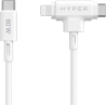 Hyper | HyperJuice Silicone USB-C to USB-C and Lightning Hybrid 60W Cable