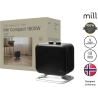 Mill | Heater | CUS1800MECBA | PTC Fan | 1800 W | Suitable for rooms up to 30 m² | Black