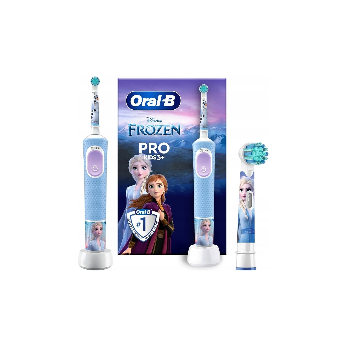 Oral-B | Electric Toothbrush | Vitality PRO Kids Frozen | Rechargeable | For kids | Number of brush heads included 1 | Number of