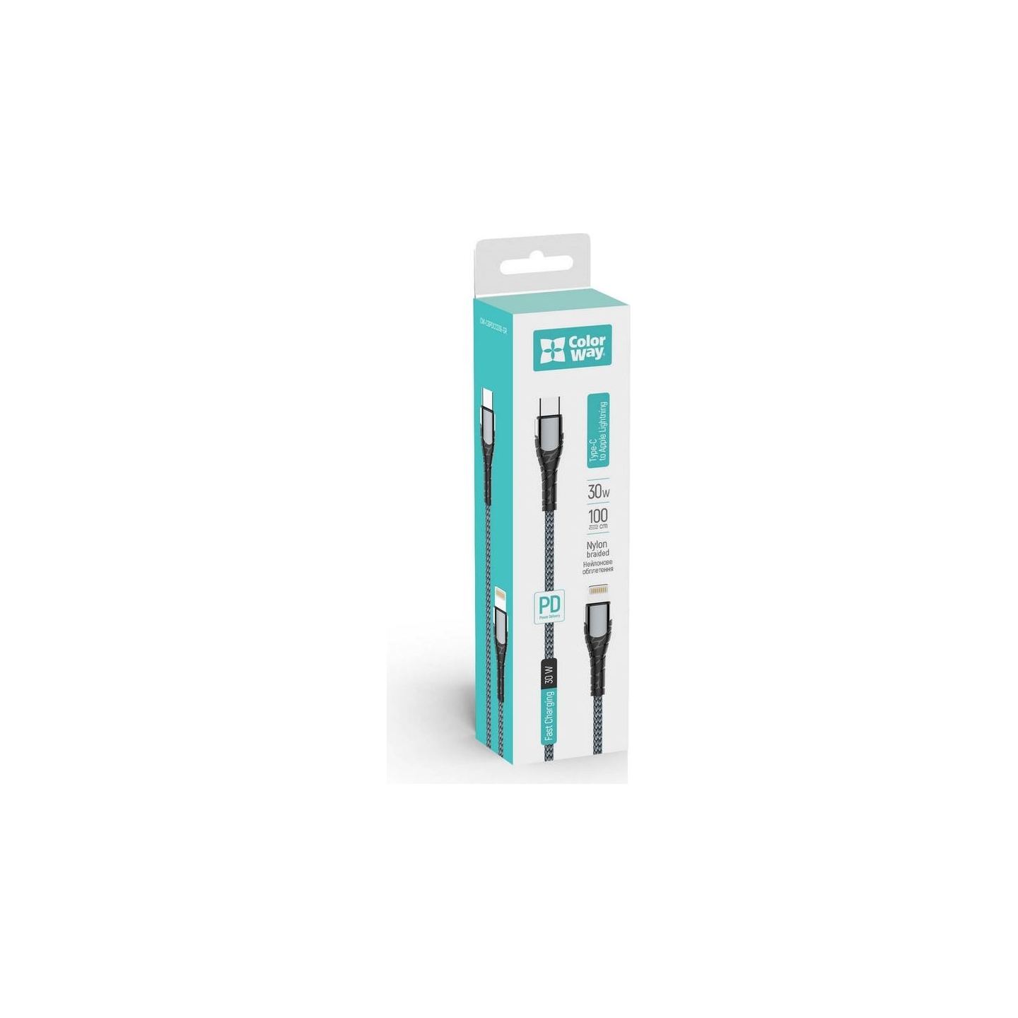Colorway Cable Type-C - Apple Lightning (PD Fast Charging) 3.0А (30W), 1m | CW-CBPDCL033-GR