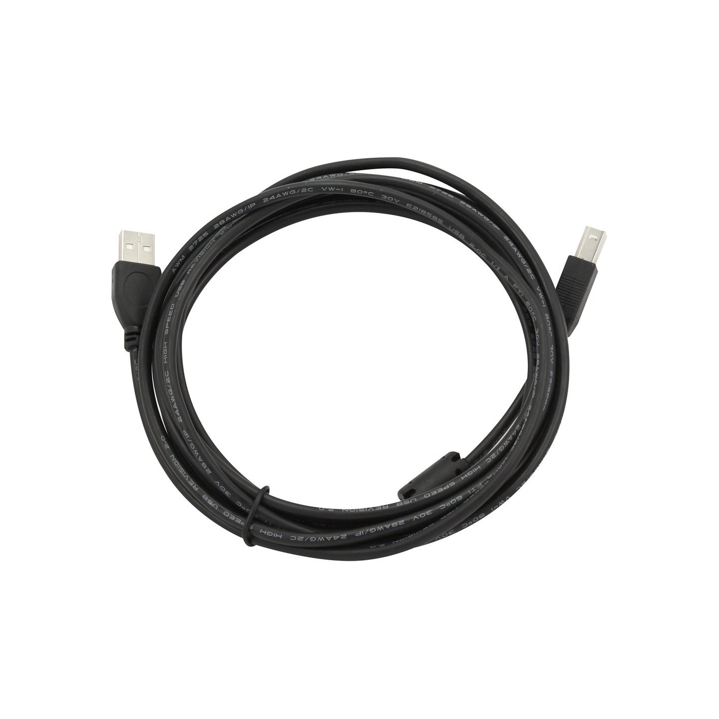 Cablexpert USB 2.0 A-plug B-plug 3 m (10 ft) cable with ferrite core | Cablexpert
