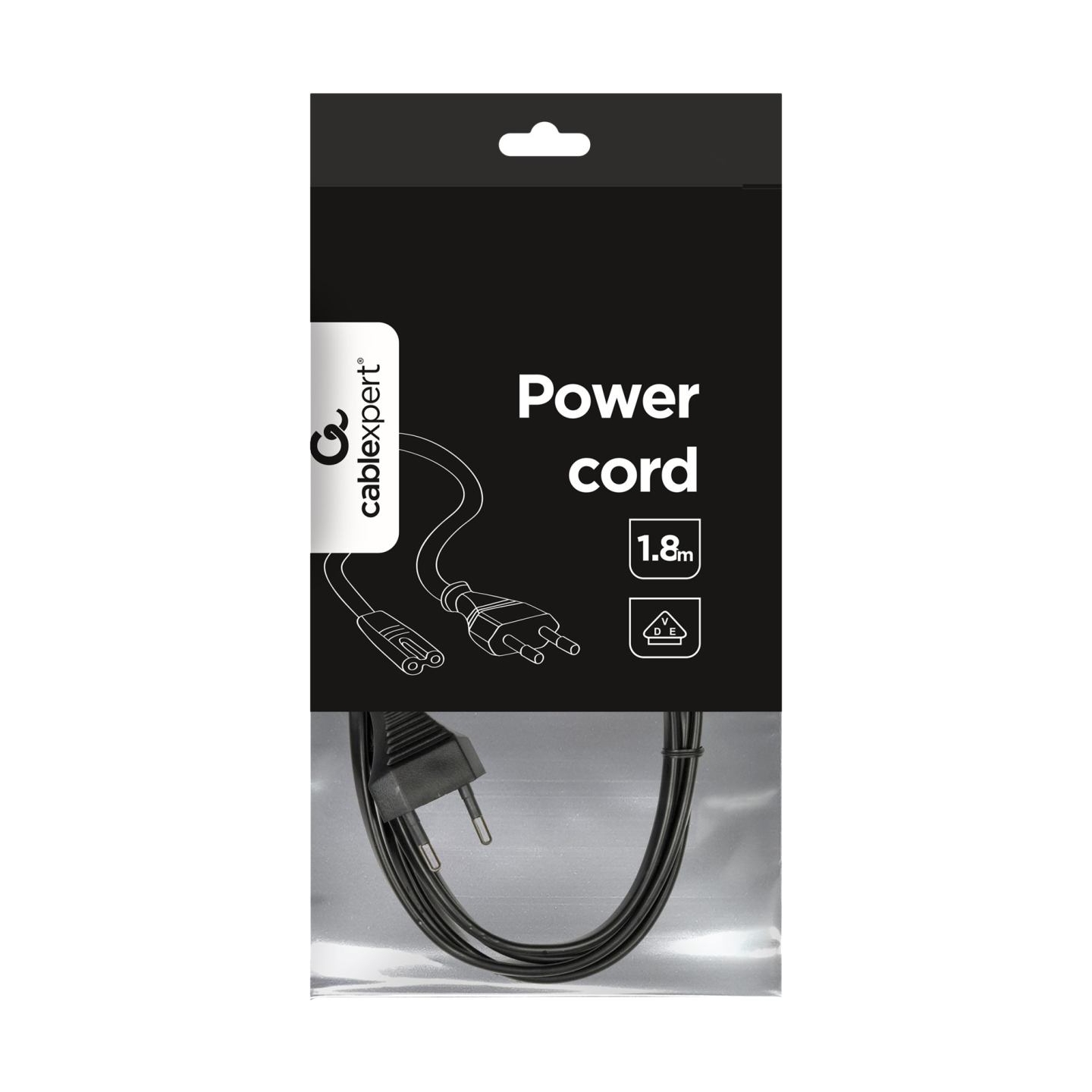 Cablexpert | Power cord (C7), VDE approved | Black Power plug type C