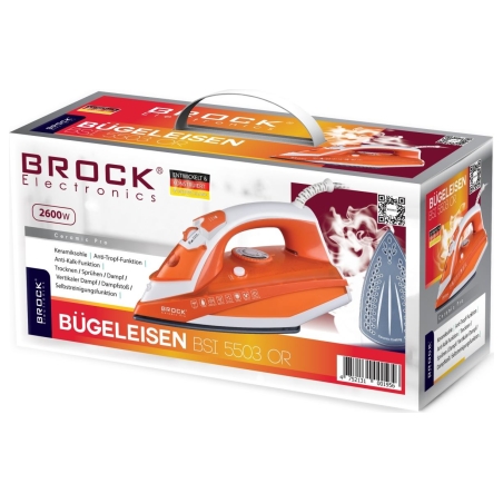 Brock BSI 5503 OR Steam Iron 2600W, Orange