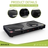 Brock EP 200 BK Two Ring Electric Hob 2500W, Black