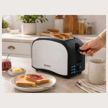 Brock BT 1003 SS Toaster 800W, Black/Steel