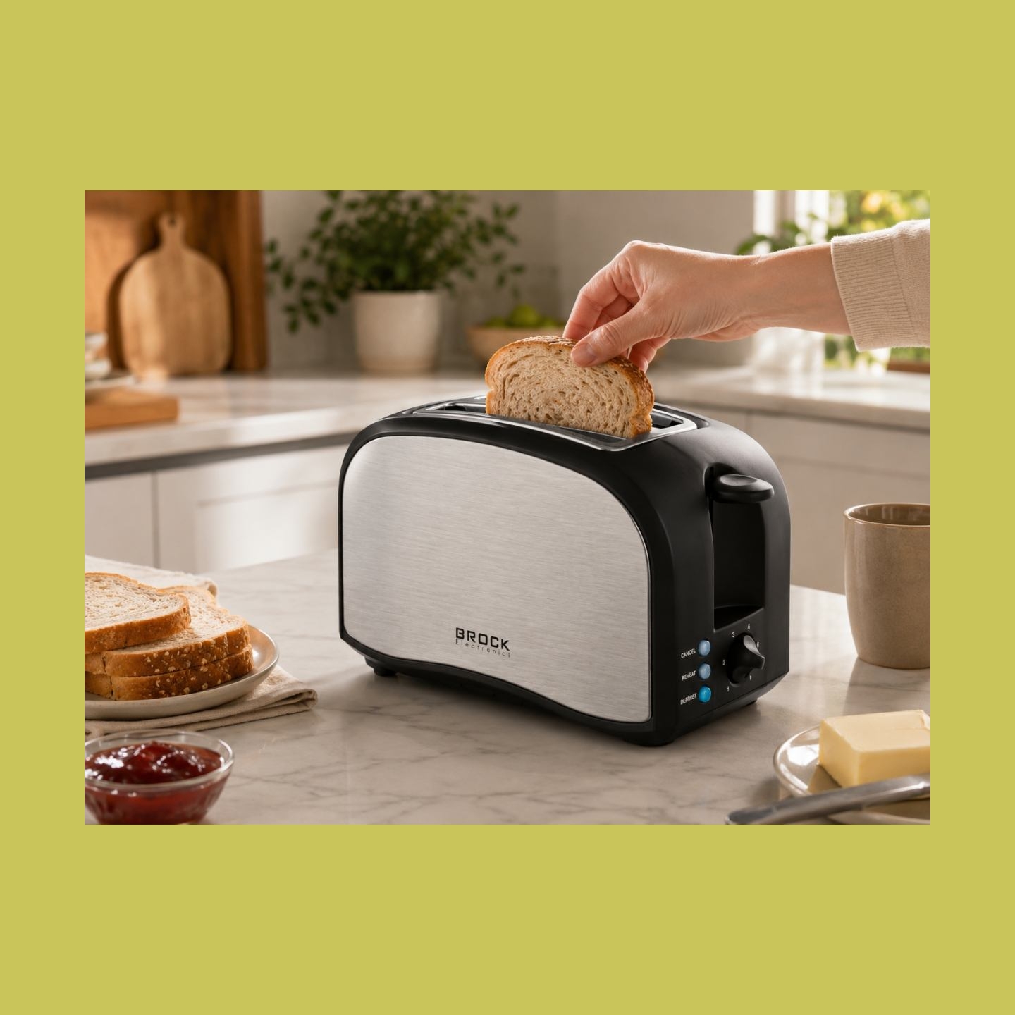 Brock BT 1003 SS Toaster 800W, Black/Steel
