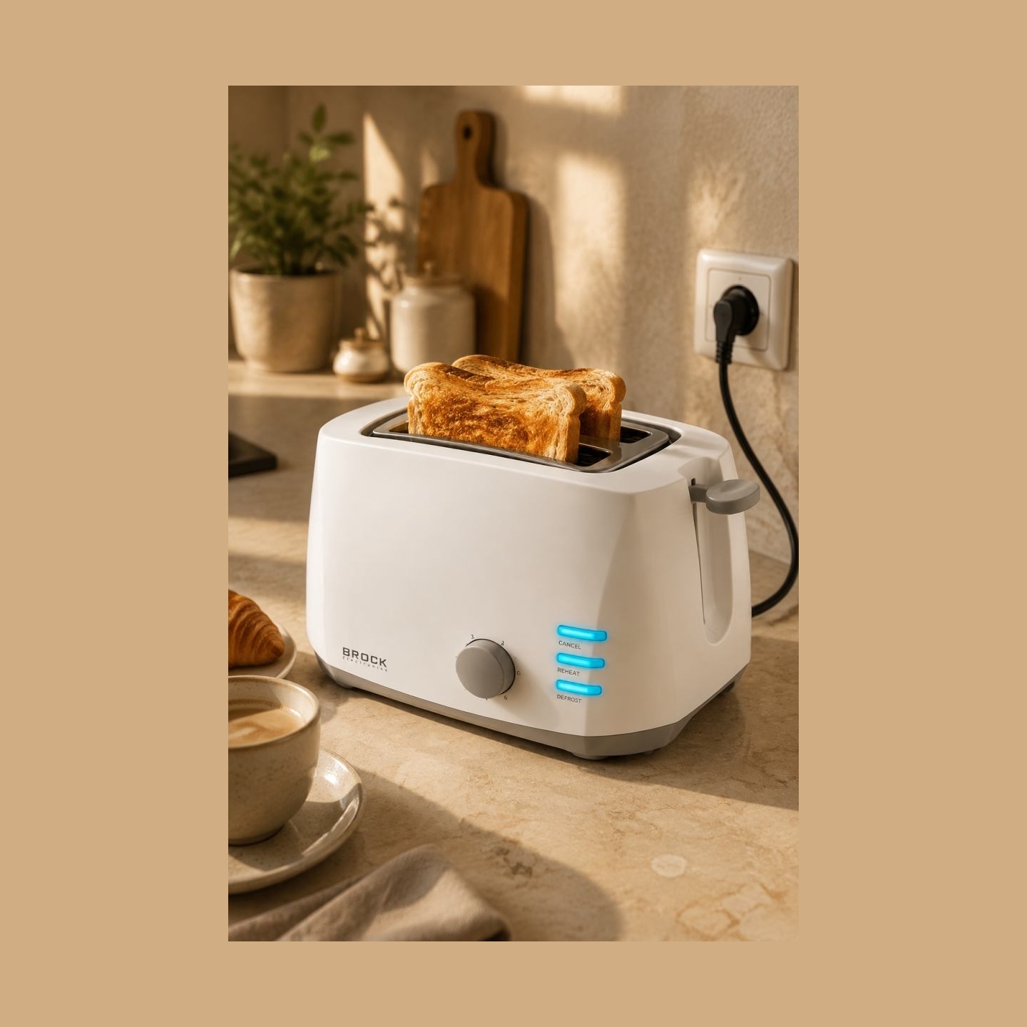 Brock BT 1002 WH Toaster 800W, White