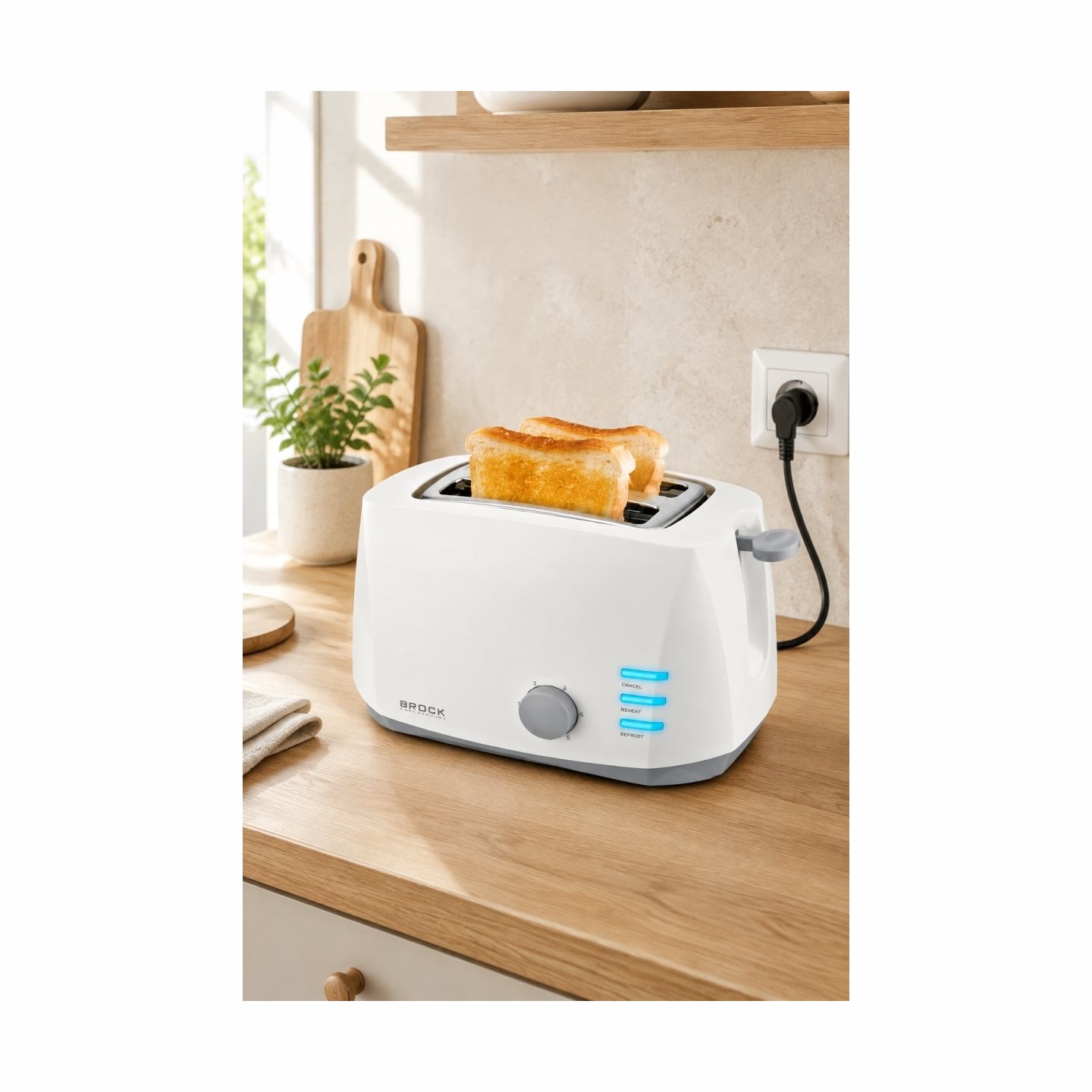 Brock BT 1002 WH Toaster 800W, White