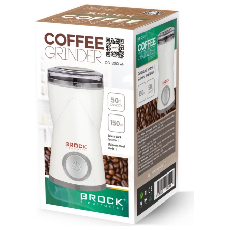 Brock CG 3050 WH Coffee Grinder 150W, White