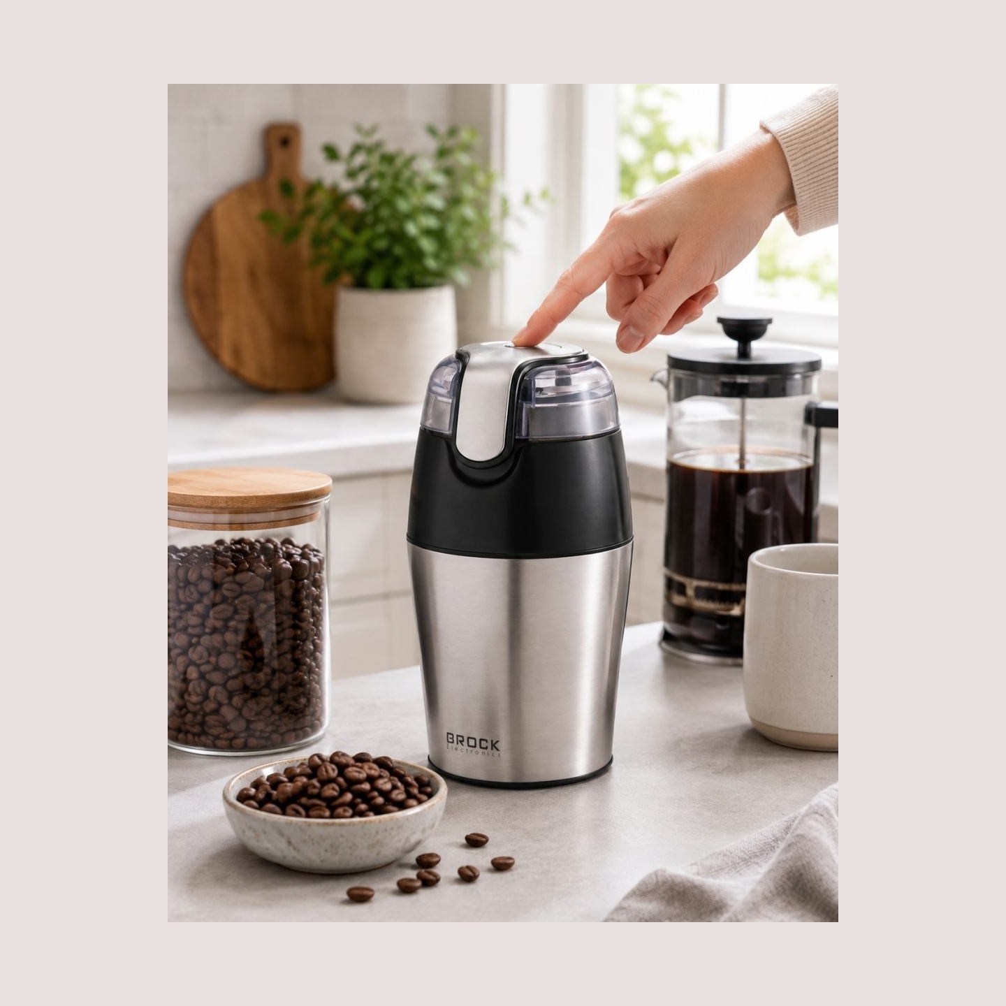 Brock CG 4050 SS Coffee Grinder 150W, Steel