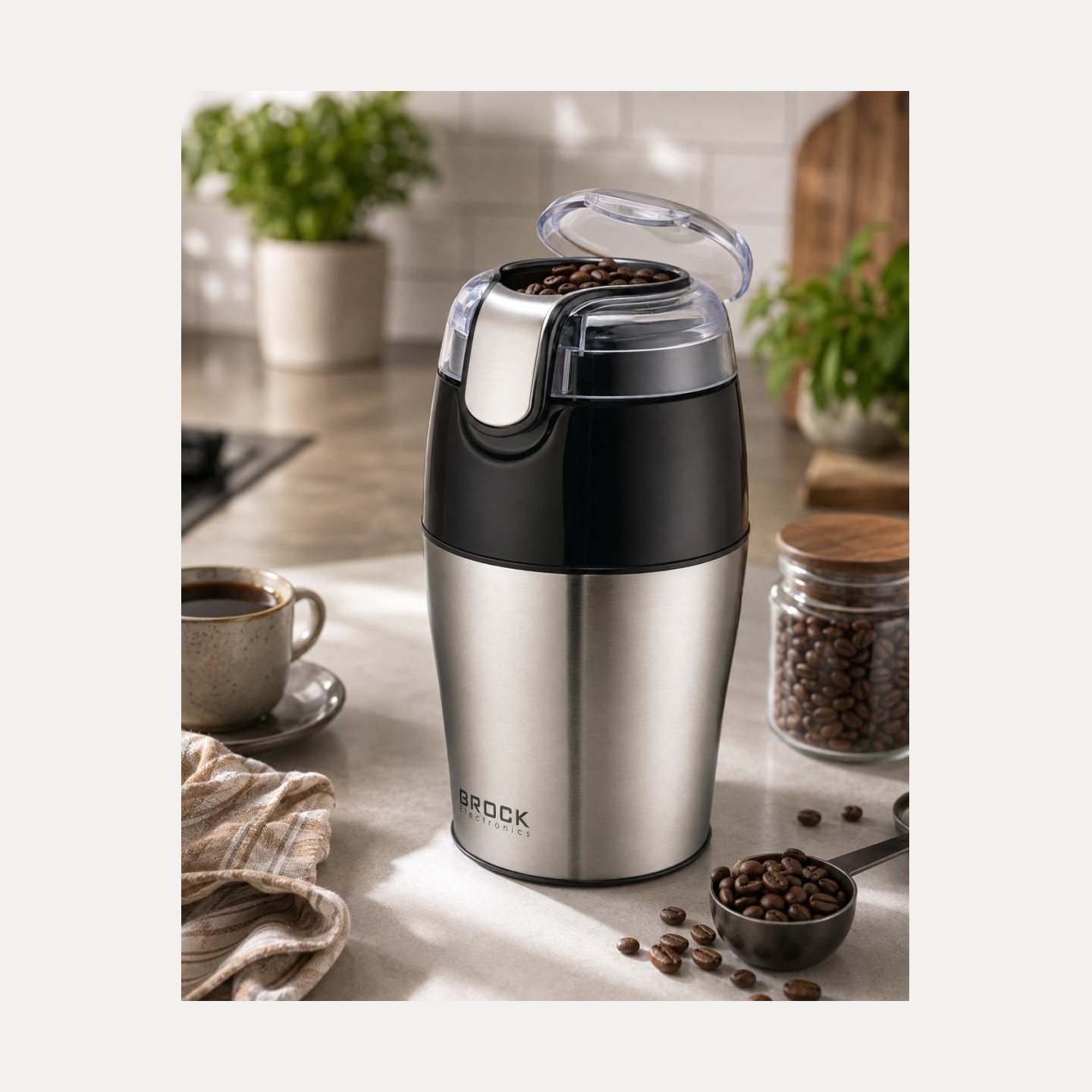 Brock CG 4050 SS Coffee Grinder 150W, Steel