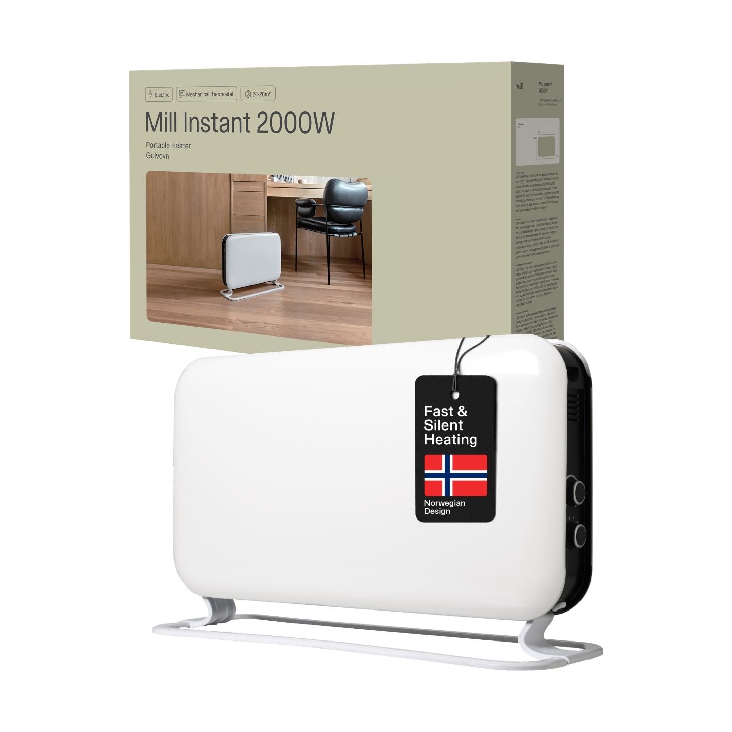 Mill | Heater | SG2000MEC | Convection Heater | 2000 W | Number of power levels 3 | Suitable for rooms up to 5-20 m² | White | N