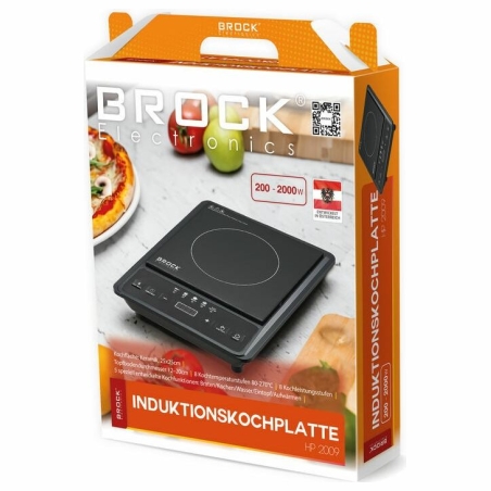 Brock HP 2009 Induction Cooker 2000W, Ceramic Surface 250x250 mm, Black