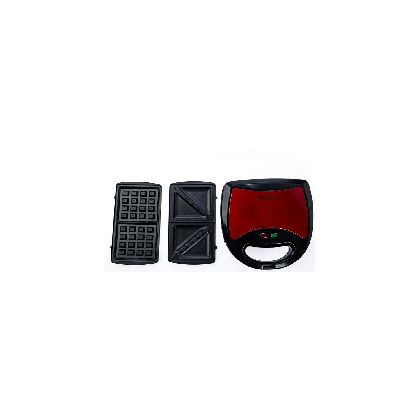 Brock SSM 2003 RD 3 in 1 Sandwich/Waffle Maker And Grill 750W, Black/Red