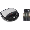 Brock SSM 2004 SS 3 in 1 Sandwich/Waffle Maker And Nutlet Makerl 750W, Black/Steel
