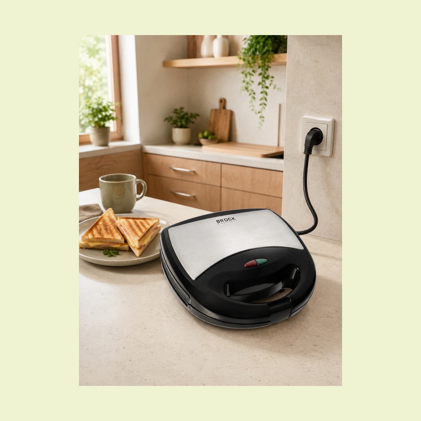 Brock SSM 2004 SS 3 in 1 Sandwich/Waffle Maker And Nutlet Makerl 750W, Black/Steel