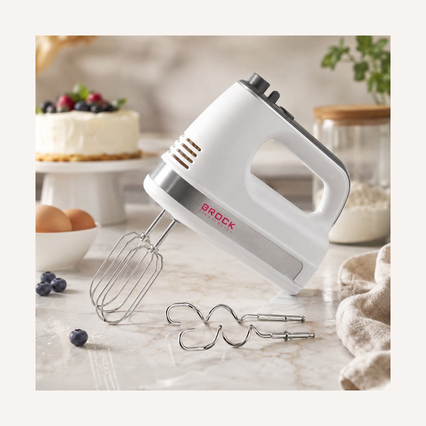 Brock HM 5003 WH Hand Mixer 300W, White