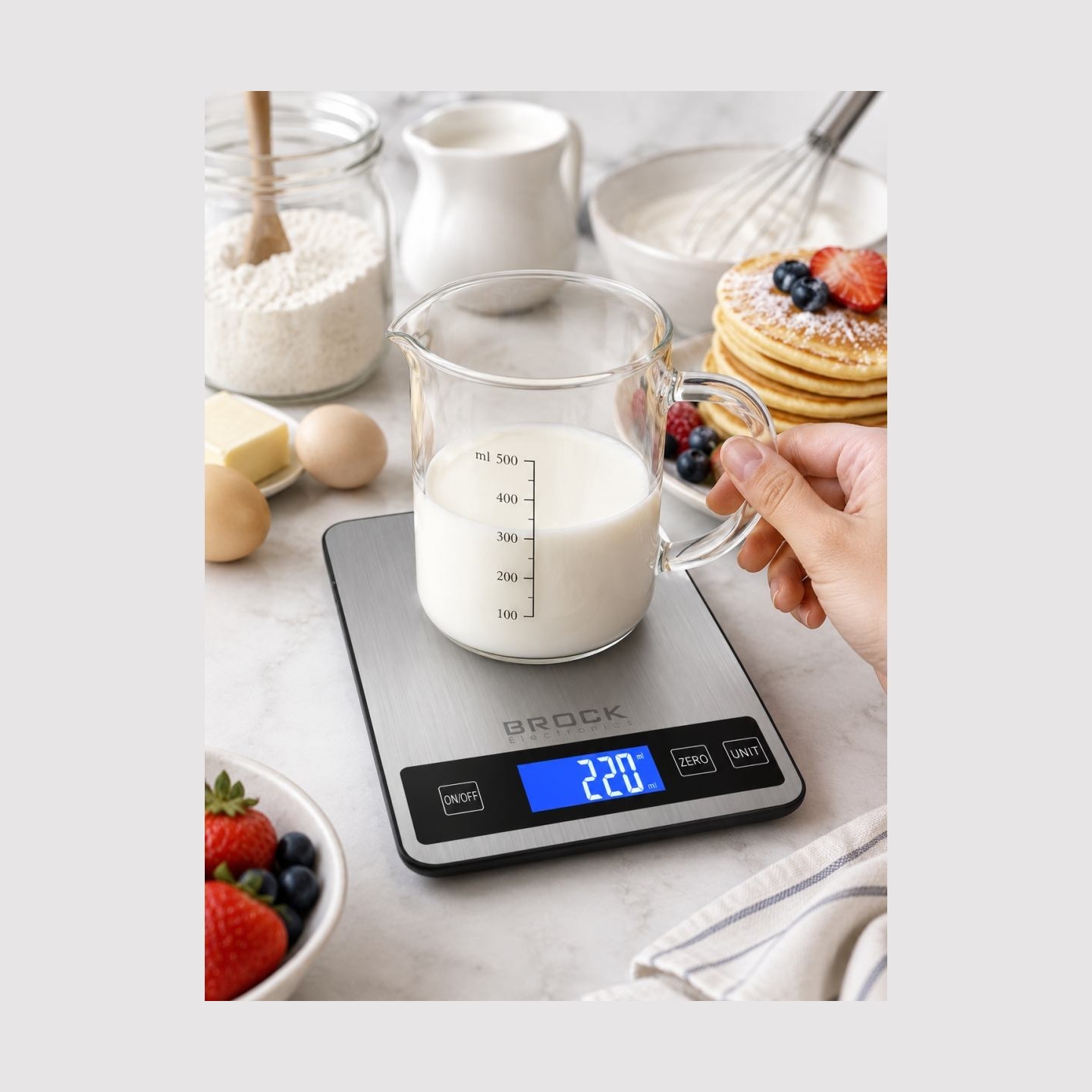 Brock SKS 1008 Large Size Digital Kitchen Scale With LED Display