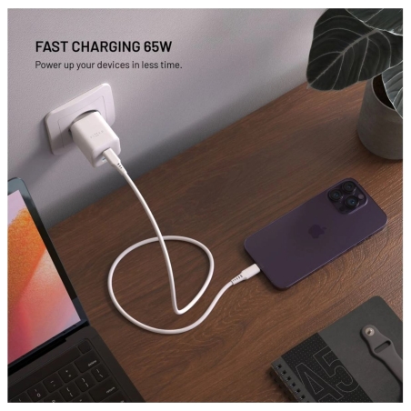 Fixed Mini 2x USB-C and USB GaN Charger 65W