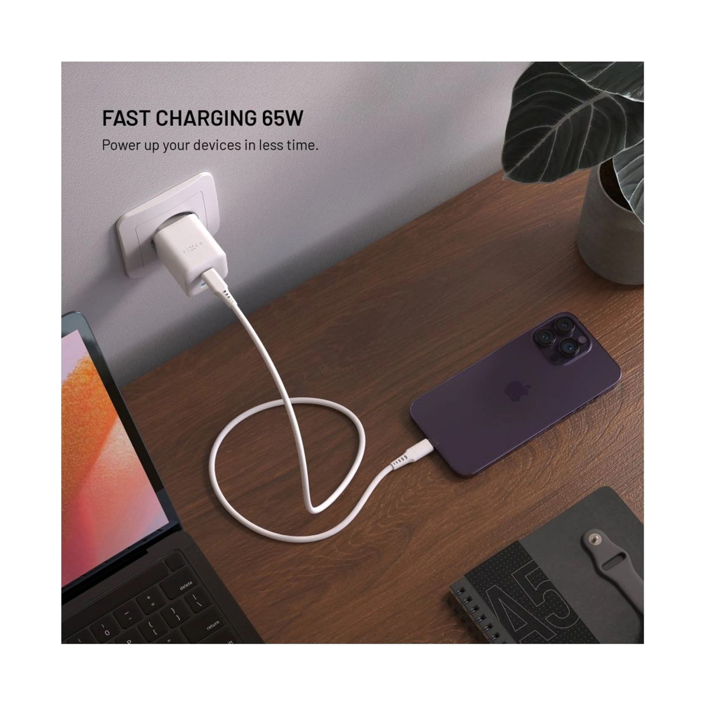 Fixed Mini 2x USB-C and USB GaN Charger 65W