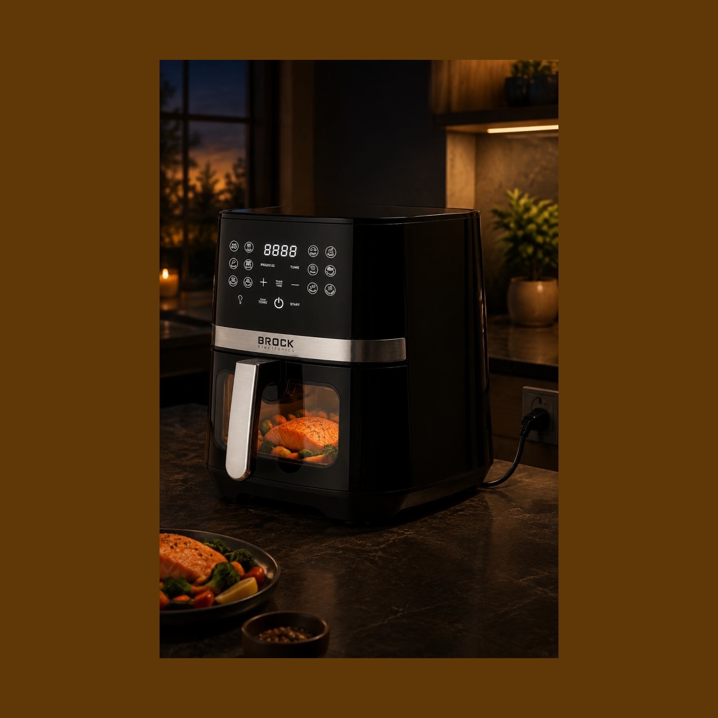Brock DAF 6501 G Air Fryer 6,5L 1800W, Grey