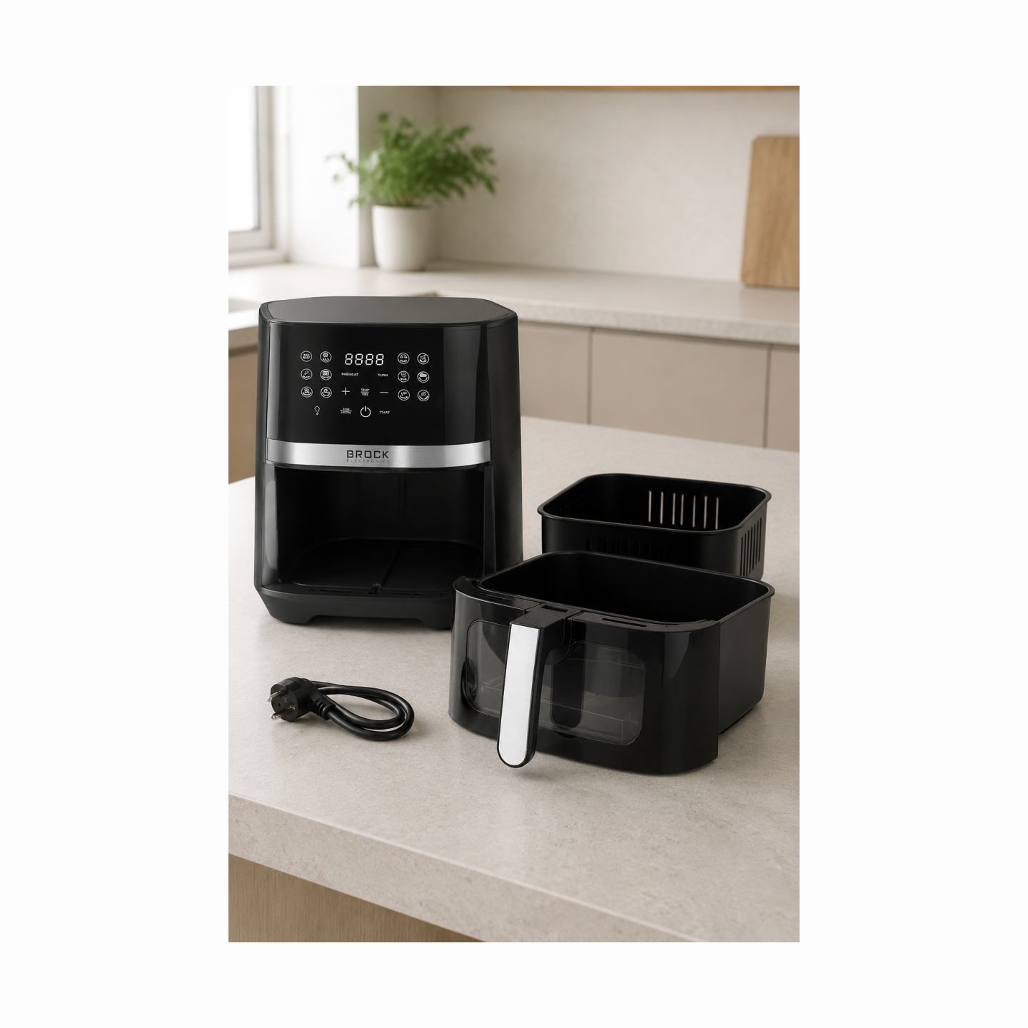 Brock DAF 6501 G Air Fryer 6,5L 1800W, Grey