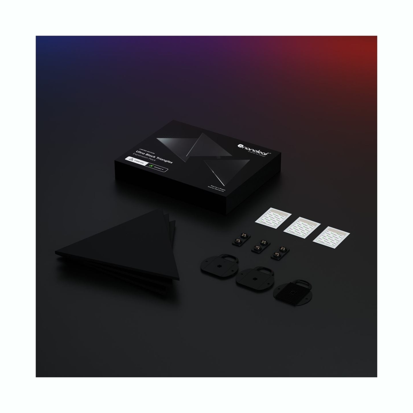 Nanoleaf | Shapes Black Triangles Expansion Pack (3 panels) | 42 W | WiFi