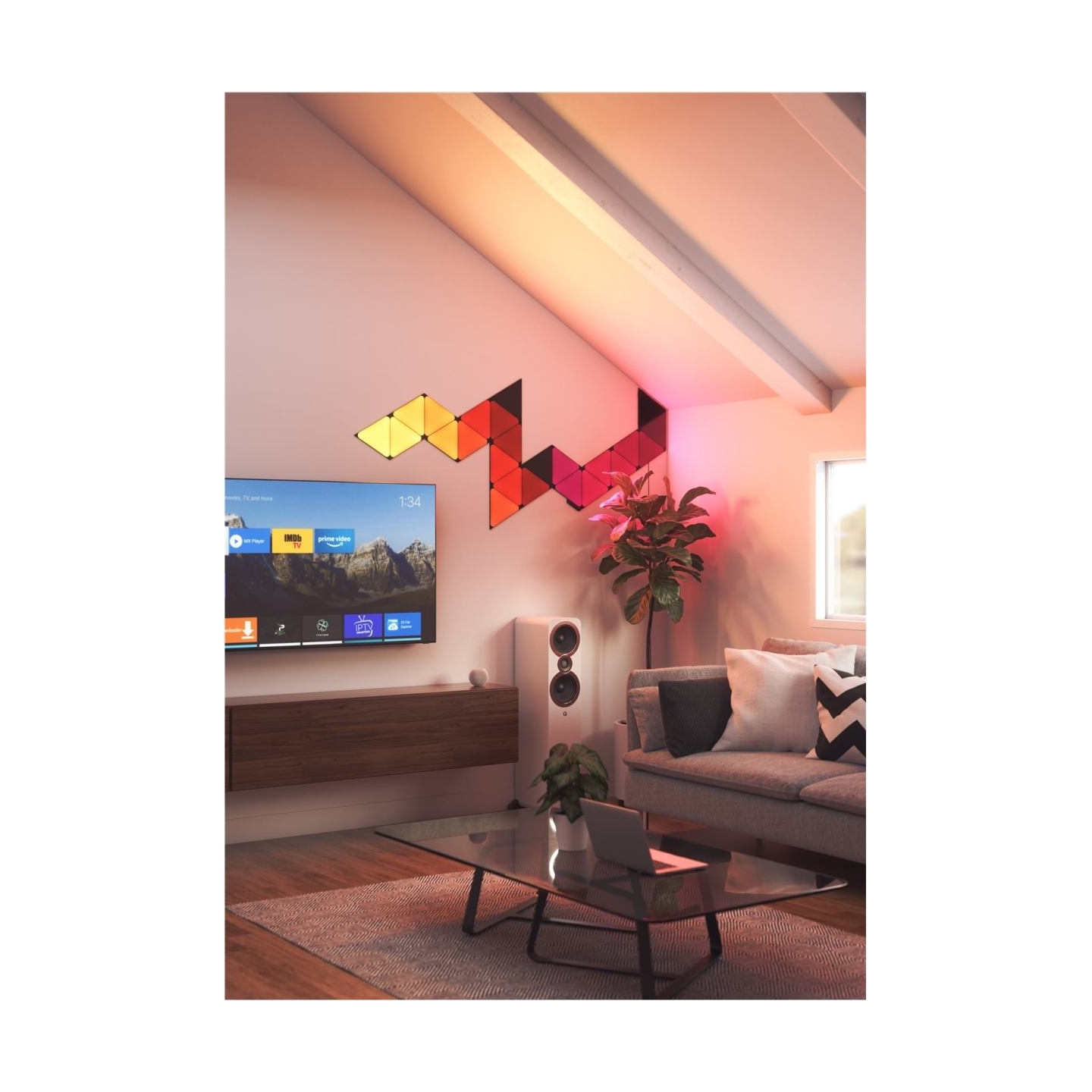Nanoleaf | Shapes Black Triangles Expansion Pack (3 panels) | 42 W | WiFi