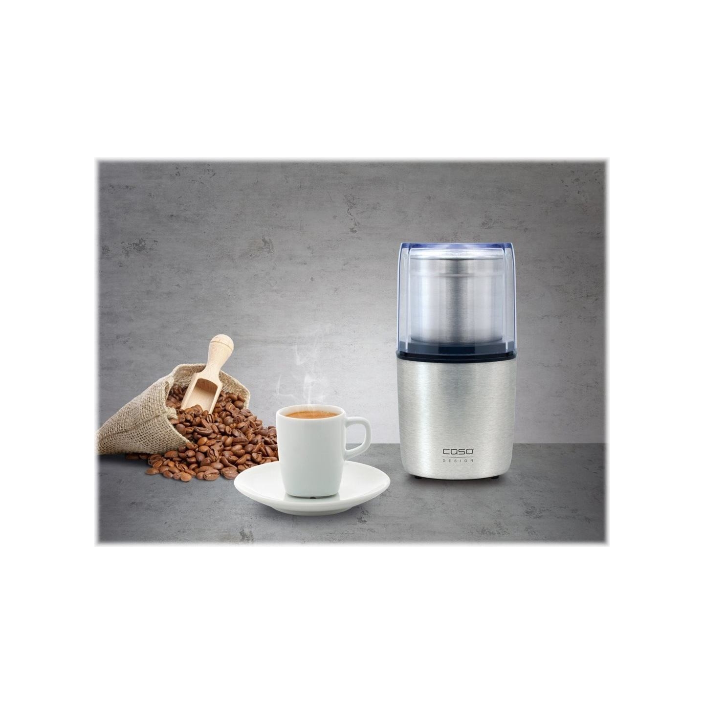 Caso | Electric coffee grinder | 1830 | 200 W W | Lid safety switch | Number of cups 8 pc(s) | Stainless steel