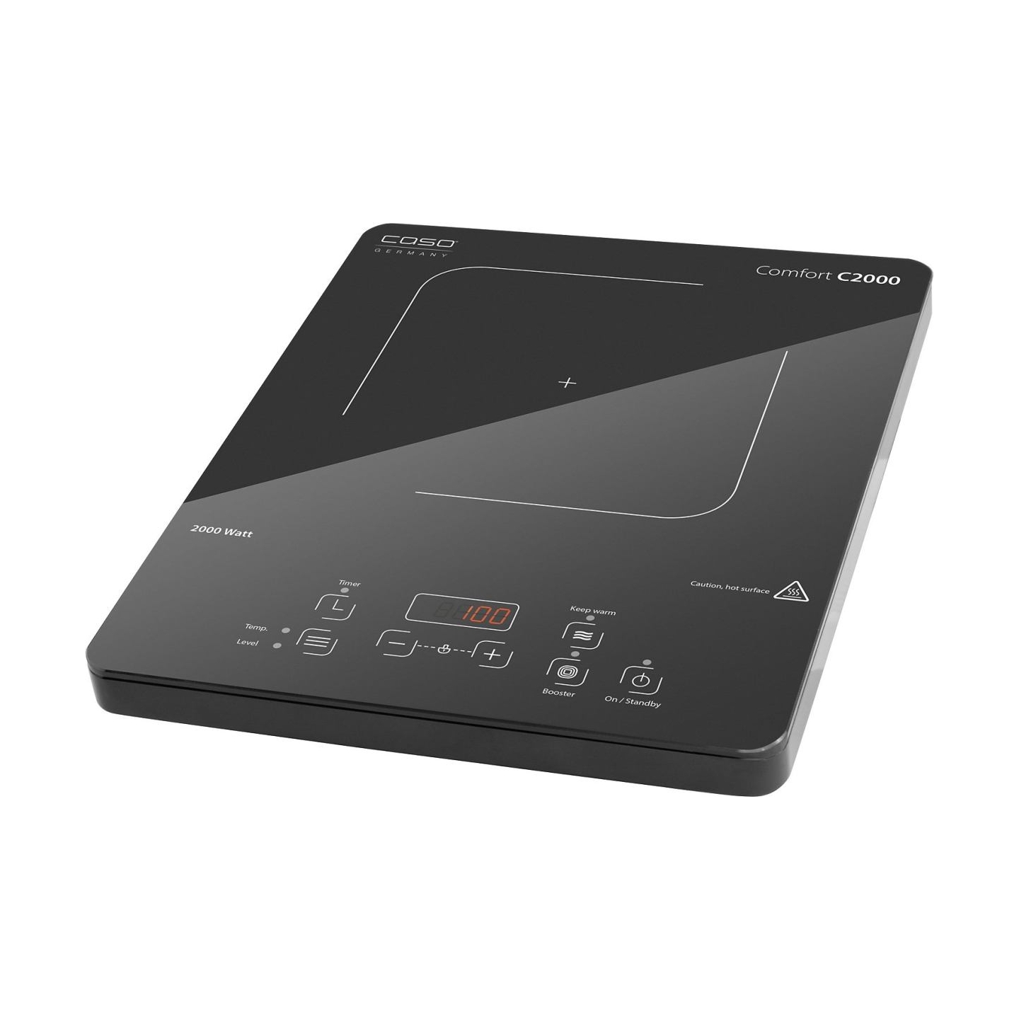 Caso | Free standing table hob | Comfort C2000 | Number of burners/cooking zones 1 | Sensor | Black | Induction