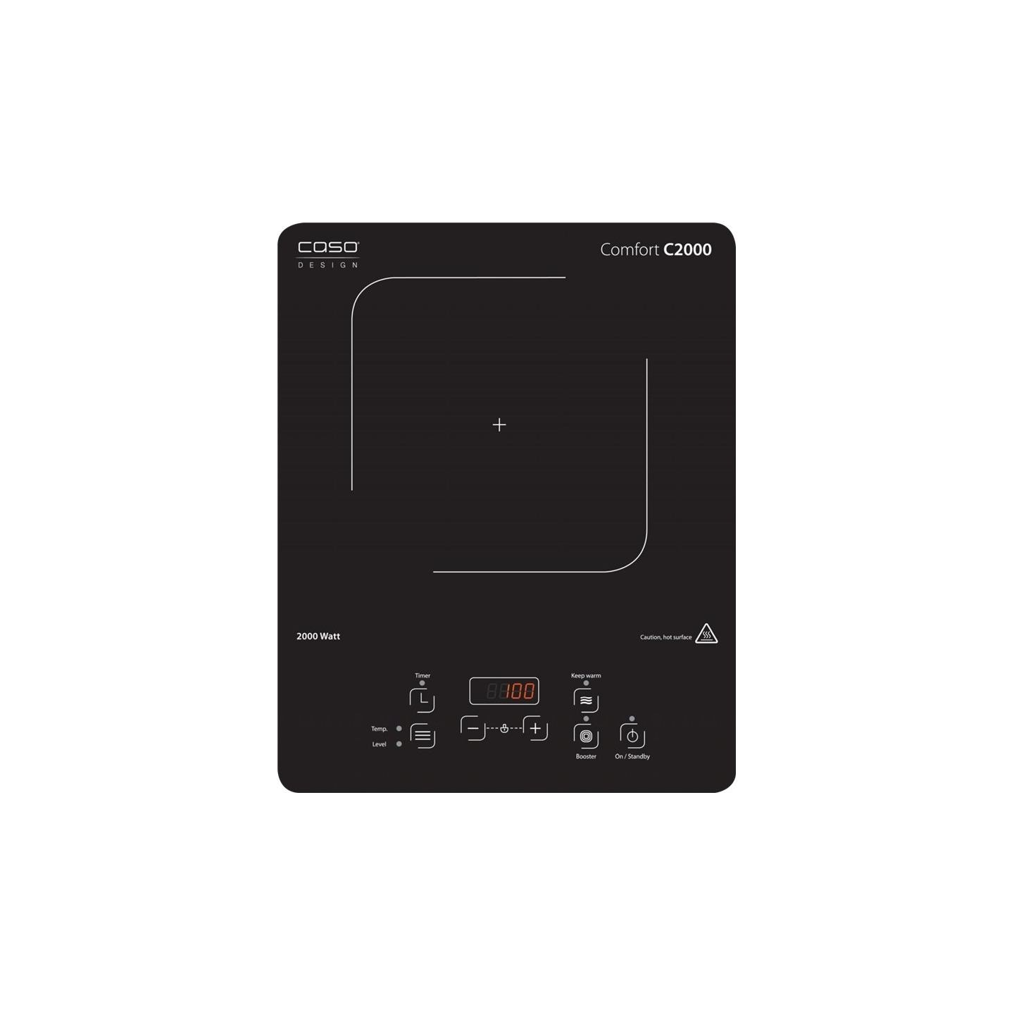 Caso | Free standing table hob | Comfort C2000 | Number of burners/cooking zones 1 | Sensor | Black | Induction