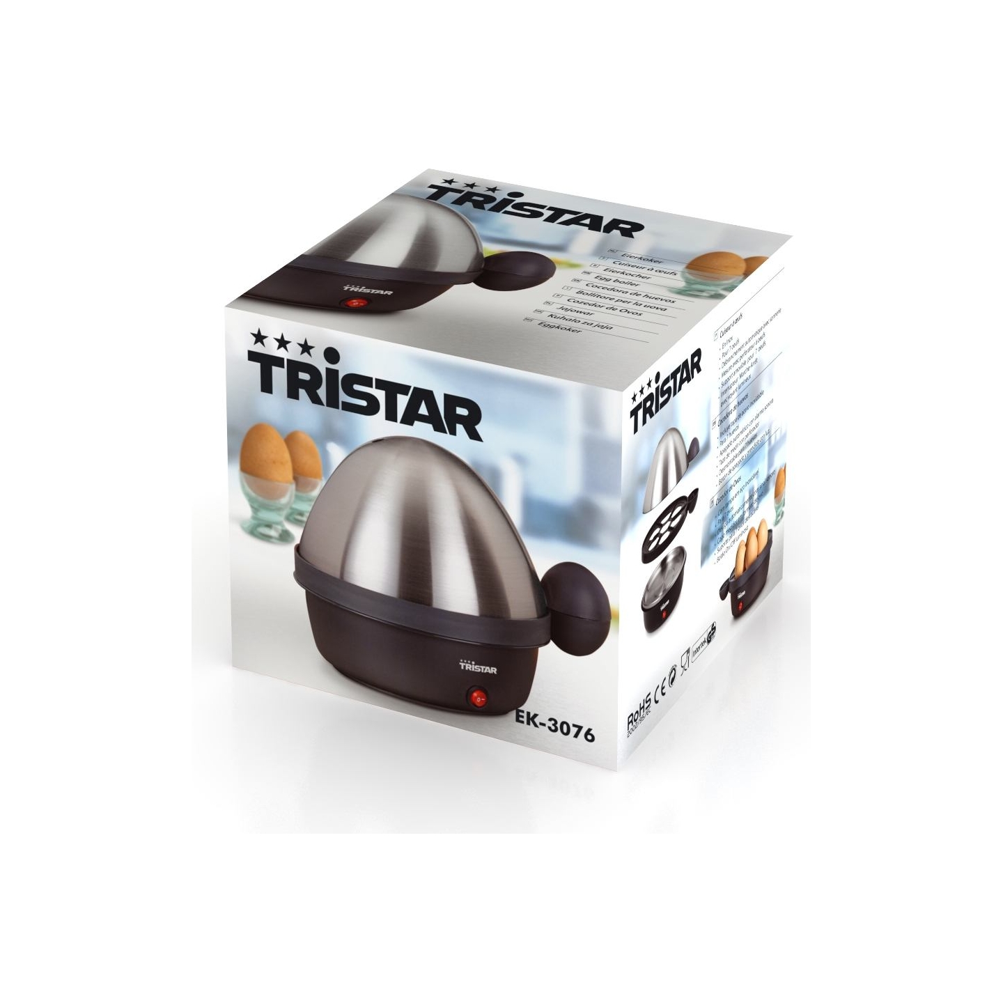 Tristar Egg Boiler EK-3076 Black, Stainless Steel Lid Eggs capacity 7